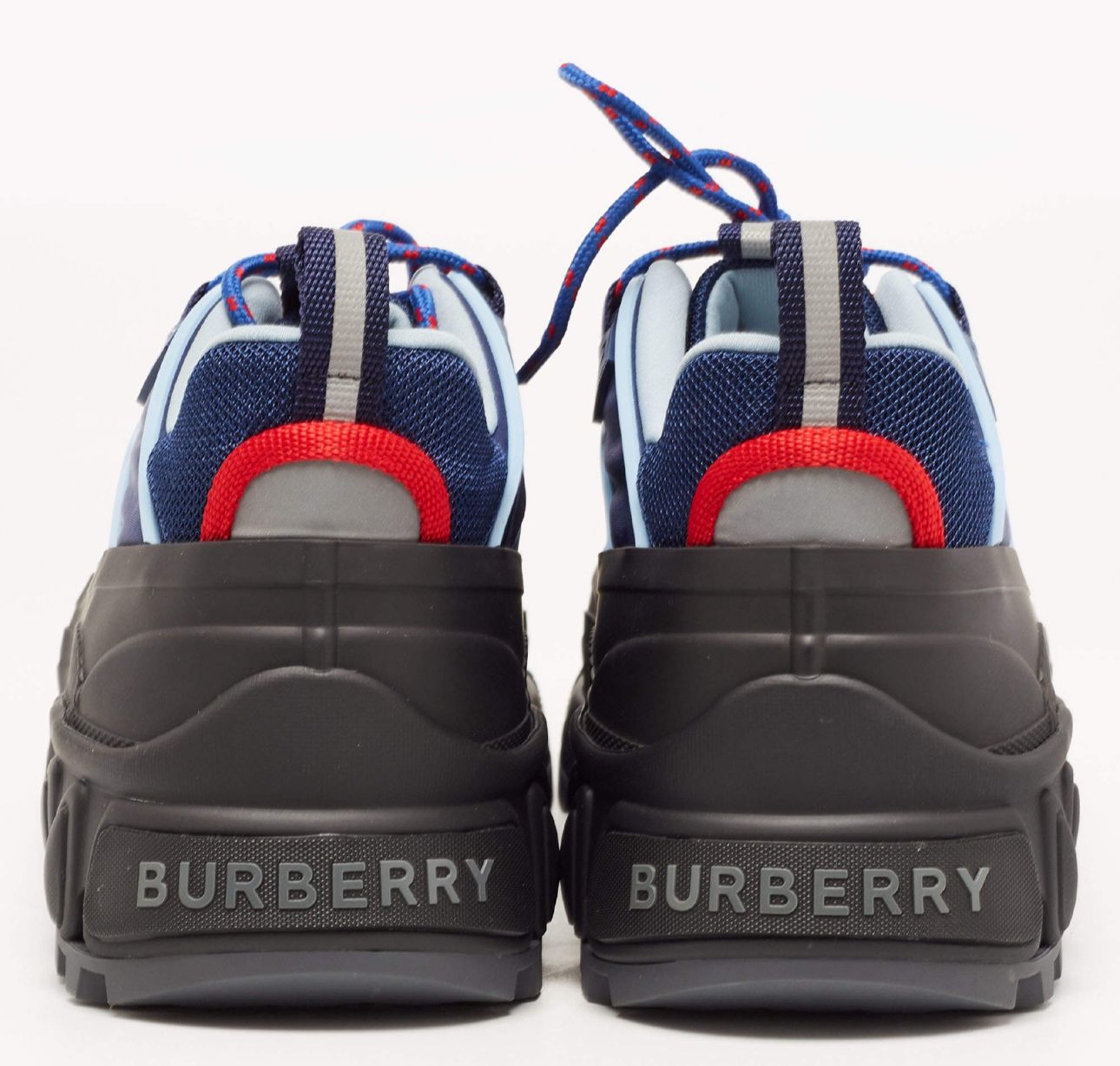 Burberry navy blue  black nylon and rubber Arthur top sneaker Size 44